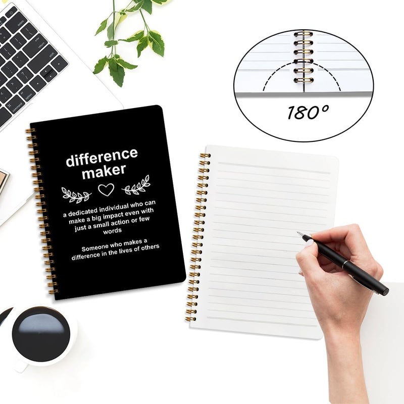 CQM Difference Maker Gift Hardcover Spiral Notebooks, Difference Maker Definition A5 Composition Notebook College Ruled, Thank You Gifts for Women Men Teacher Nurse Coworkers, Journal for Writing - Image 3